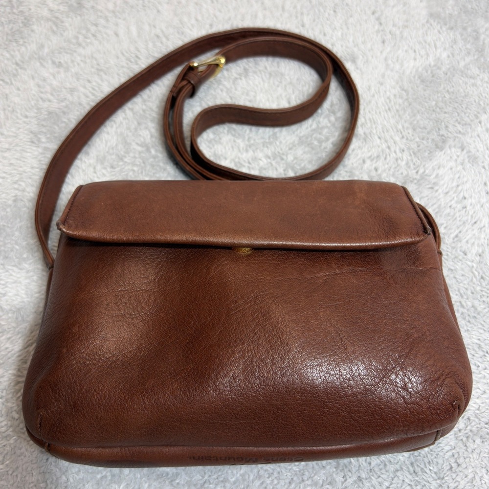 Stone Mountain Crossbody Bag Women's Brown Leather Double Flap With Zip Vintage